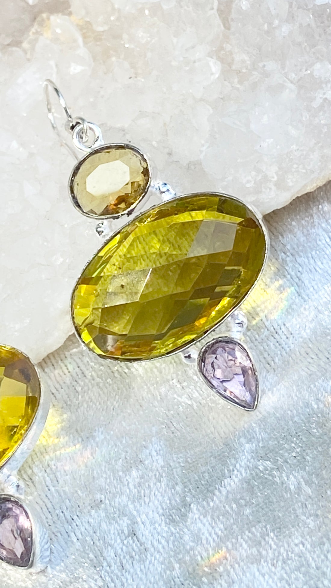 Yellow gemstone earrings