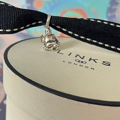 Links of London Sterling Silver Mini Laughing Buddha Charm. Fantastic preloved condition