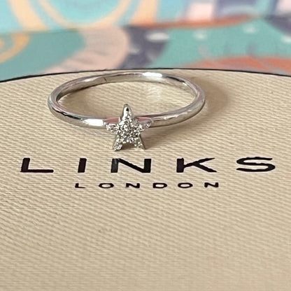 Links of London Essentials Star Crystal Ring Size P