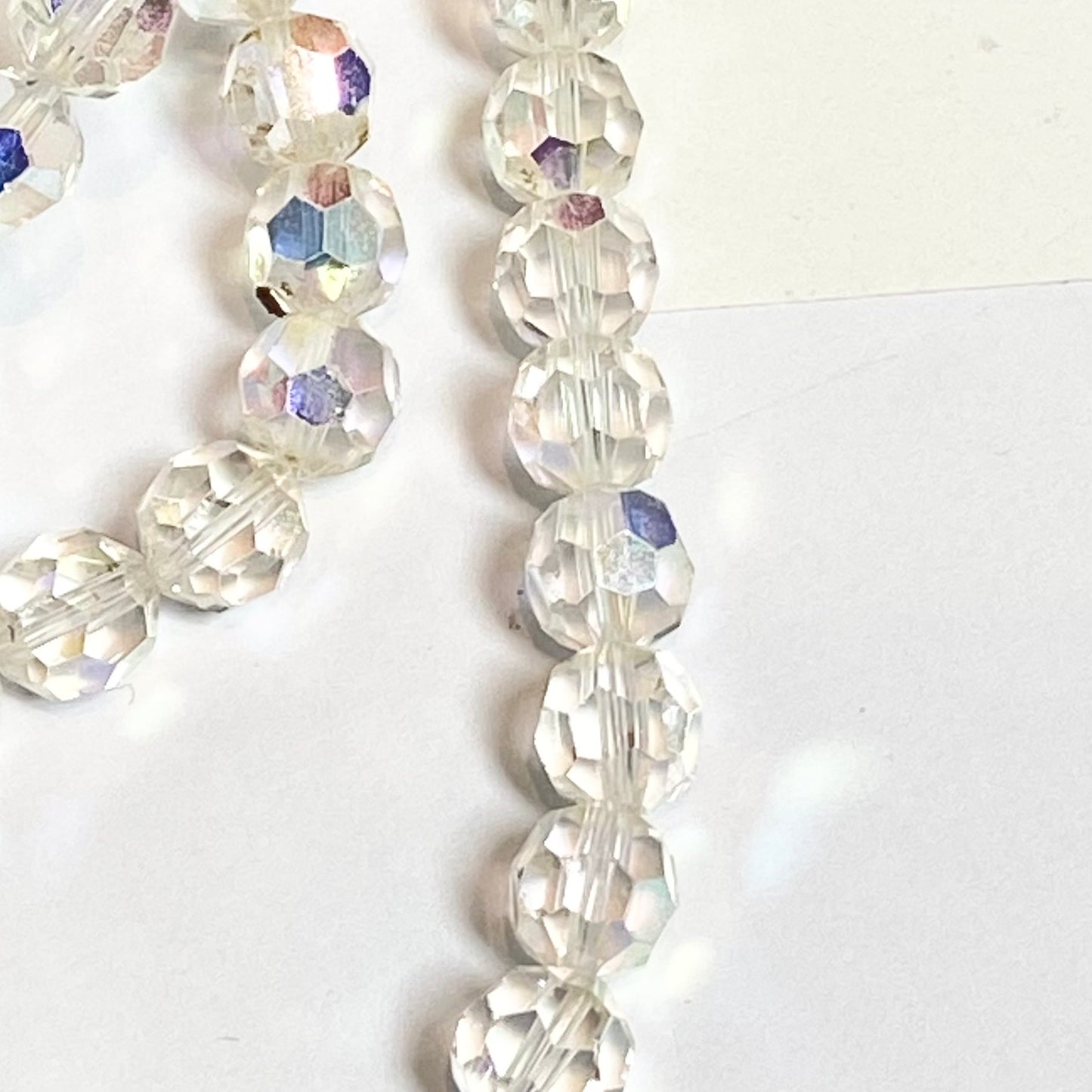 Absolutely Stunning two strand Rainbow and Iridescent Necklace with crystal stone clasp