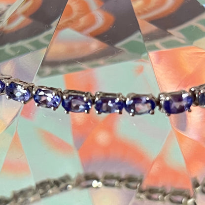 New! Natural Tanzanite Tennis Bracelet crafted from 925 Sterling Silver