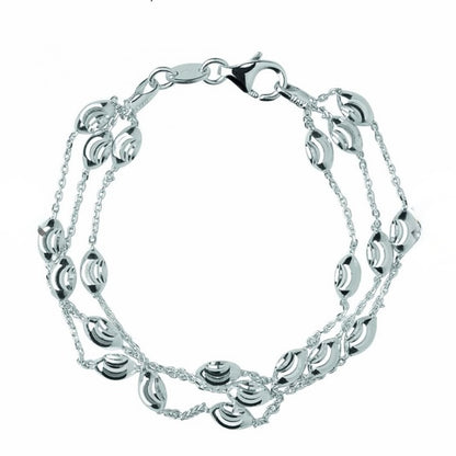 Authentic Links of London Essentials Sterling Silver 3 Row Beaded Bracelet, Small 16cm. New Condition, waiting to be loved.