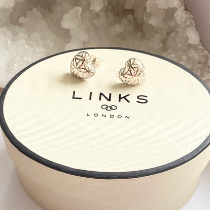 Links of London Sterling Silver Maze Heart Earrings