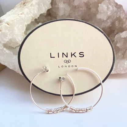 New Links of London Rare All Sorts Hoop Sterling Silver Earrings