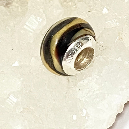 Yellow and Brown  Love Links Bead Branded Charm