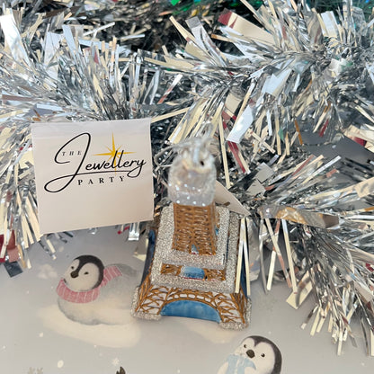 Kurt Adler Noble Gems glass Eiffel Tower Christmas ornament