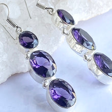 Load image into Gallery viewer, Purple Faceted Gemstone Earrings
