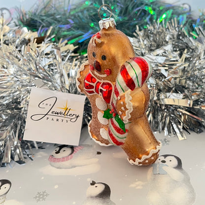 Gold-finish Boltze Lebkuchenmann glass gingerbread Glass ornament