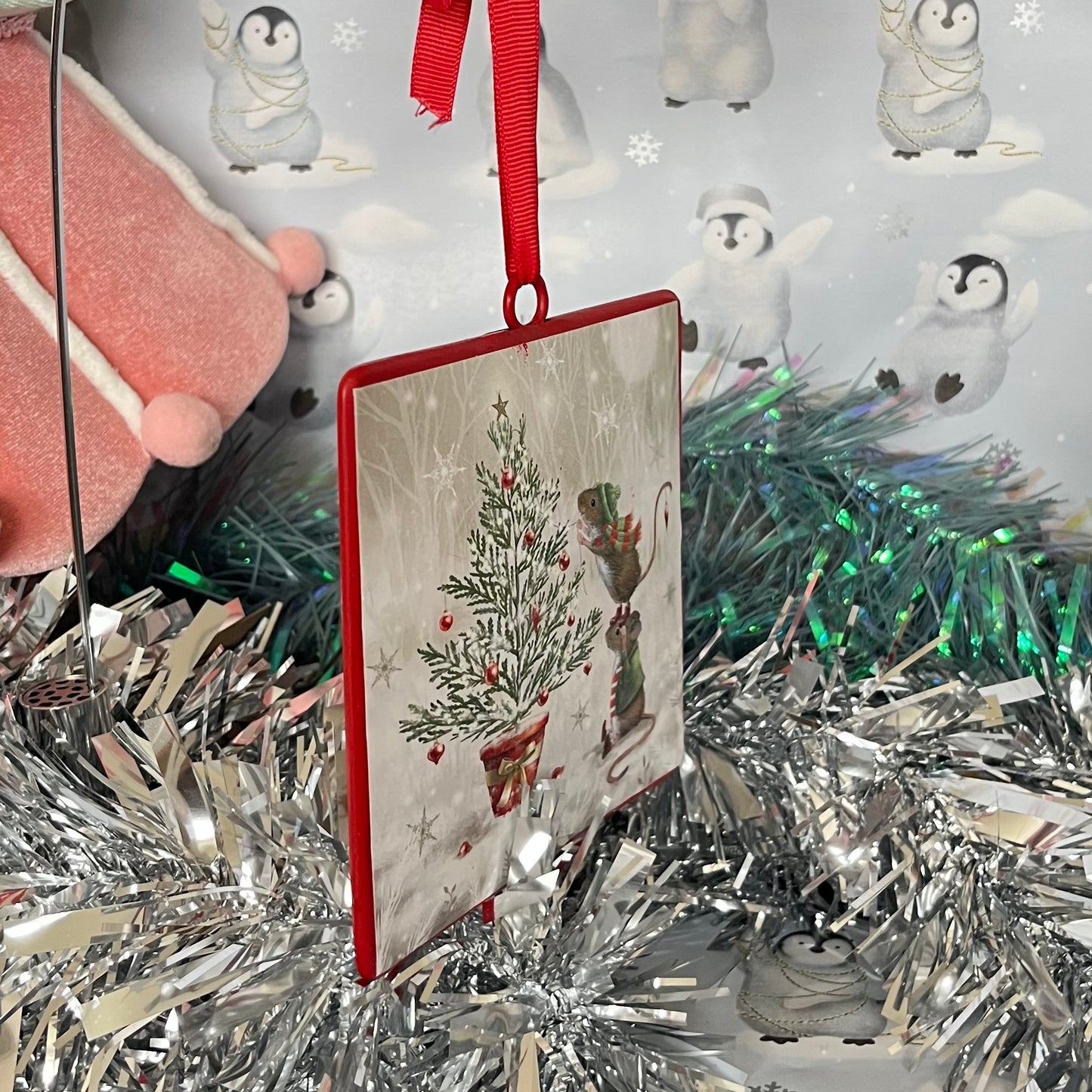 Christmas Tree Decoration featuring an illustration called "Merry Christmas"