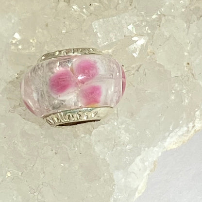 Pink and White Love Links Bead Branded Charm