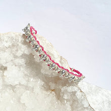 Load image into Gallery viewer, Links of London Bright Pink Skull Sterling Silver Friendship Bracelet- Fully Hall Marked 925
