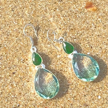 Load image into Gallery viewer, Pale Blue and Green Gemstone Earrings
