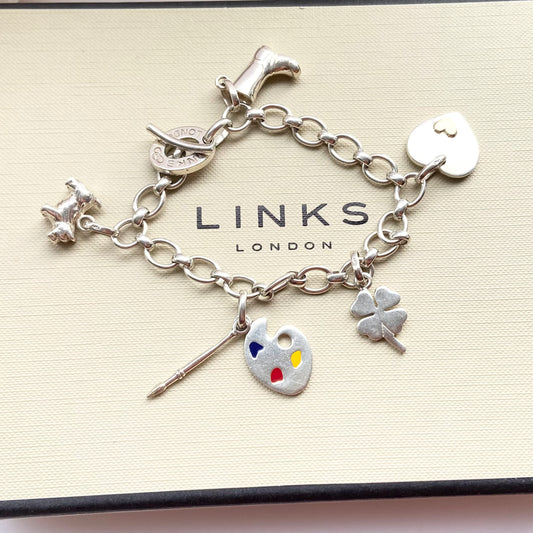 Links of London  Very rare Sterling Silver Bracelet including the charms preloved