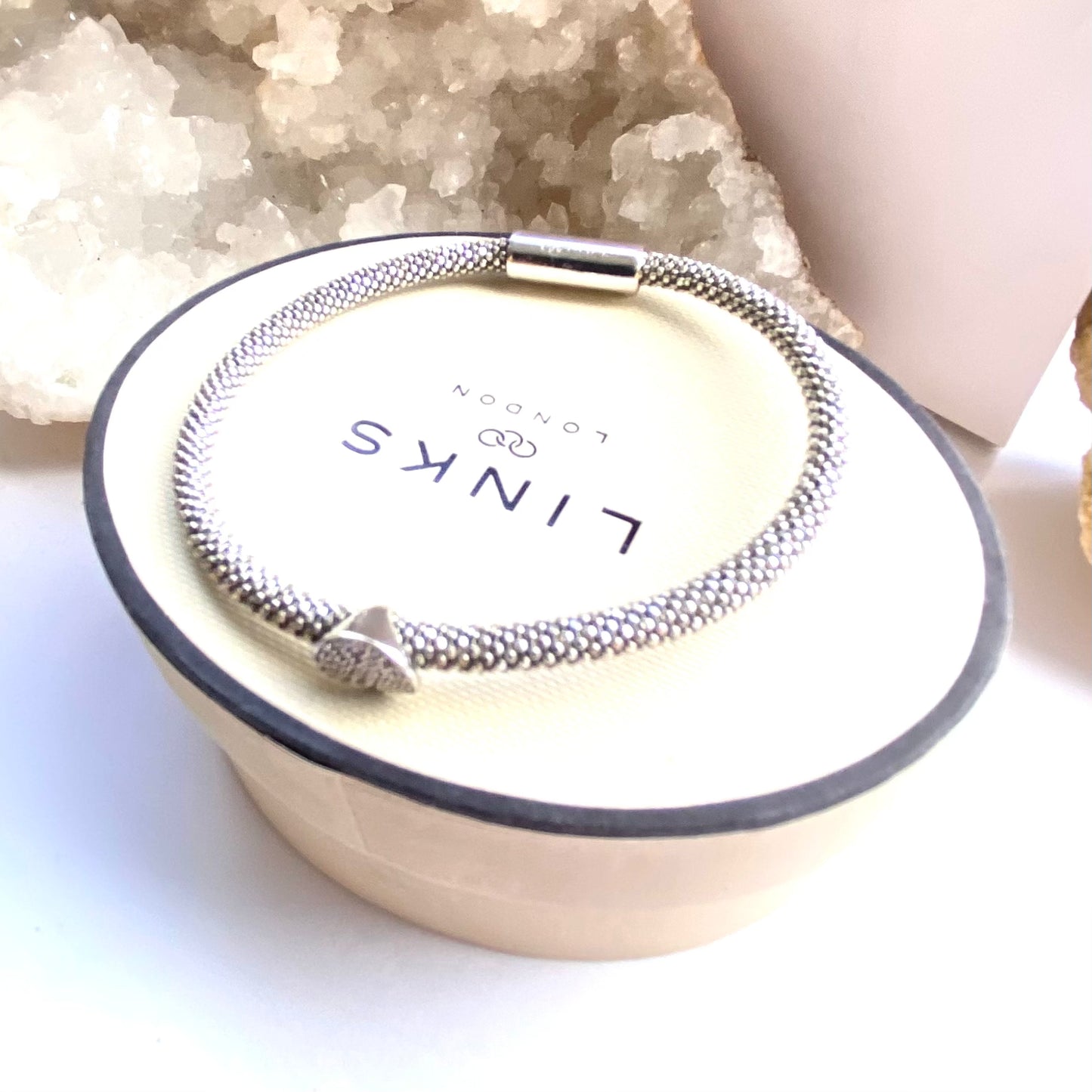 Links of London  Sterling Silver Star Burst Bead Bracelet with Crystals - 18cm
