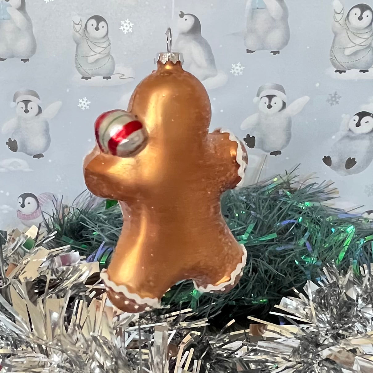 Gold-finish Boltze Lebkuchenmann glass gingerbread Glass ornament