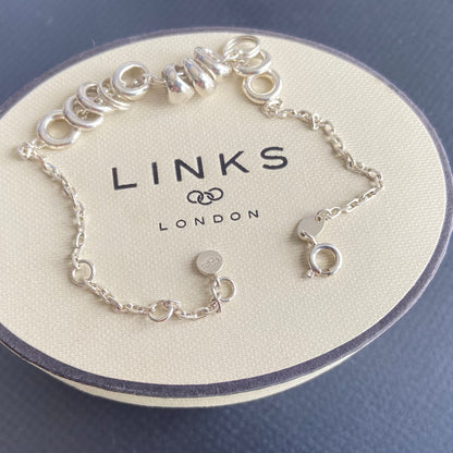 Authentic Sterling Silver Links of London Bracelet with Sweetie beads