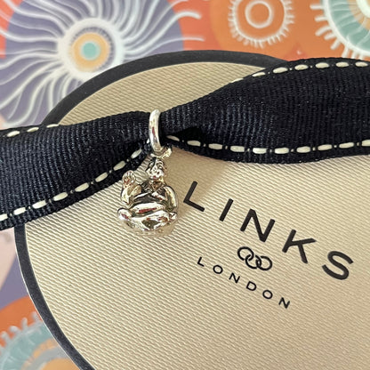 Links of London Sterling Silver Mini Laughing Buddha Charm. Fantastic preloved condition