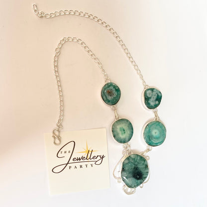 Green Crystal  Gemstone Necklace