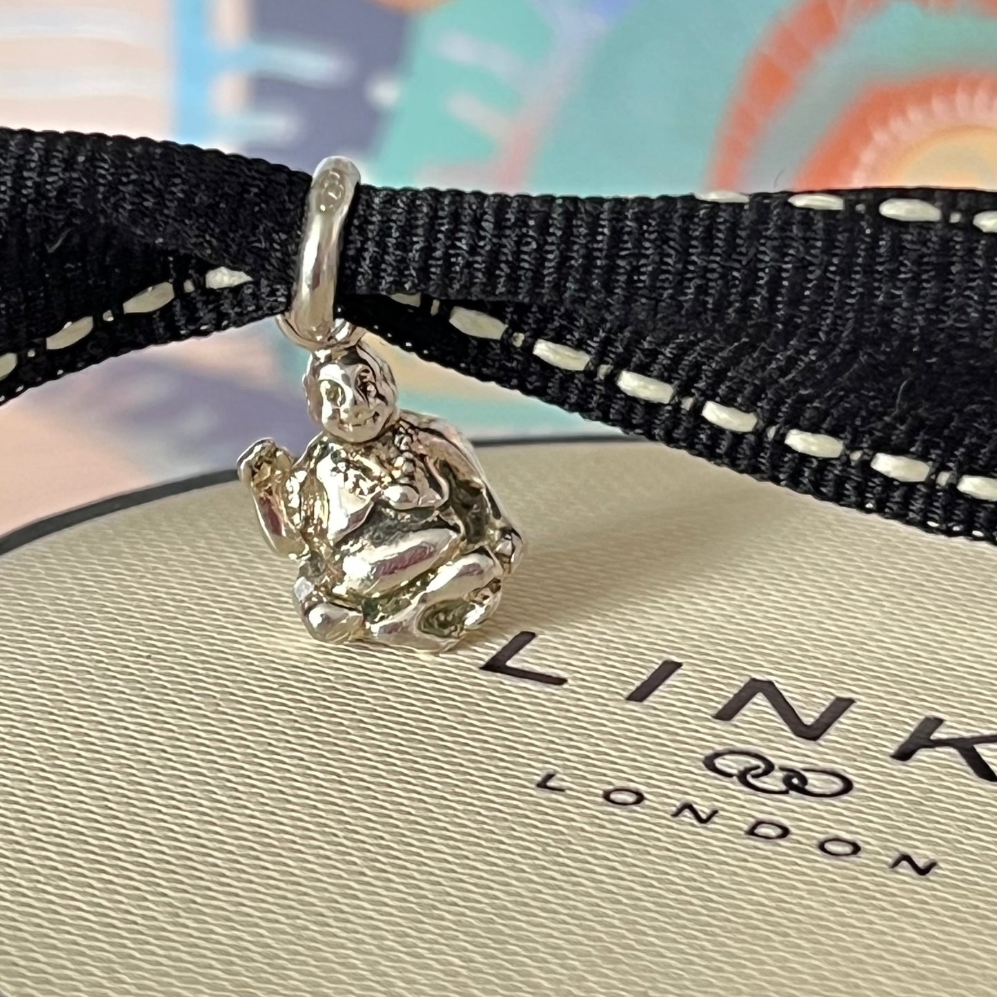 Links of London Sterling Silver Mini Laughing Buddha Charm. Fantastic preloved condition