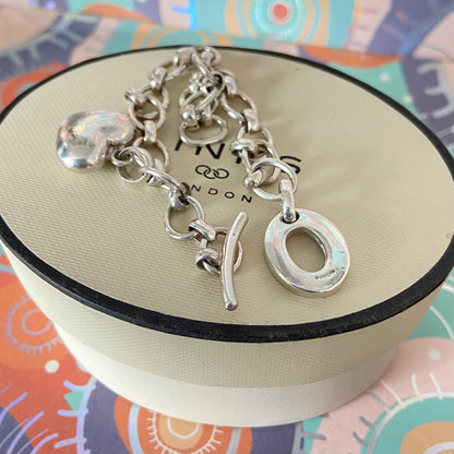 Links of London T-Bar Bracelet with Puffed Heart Charm.