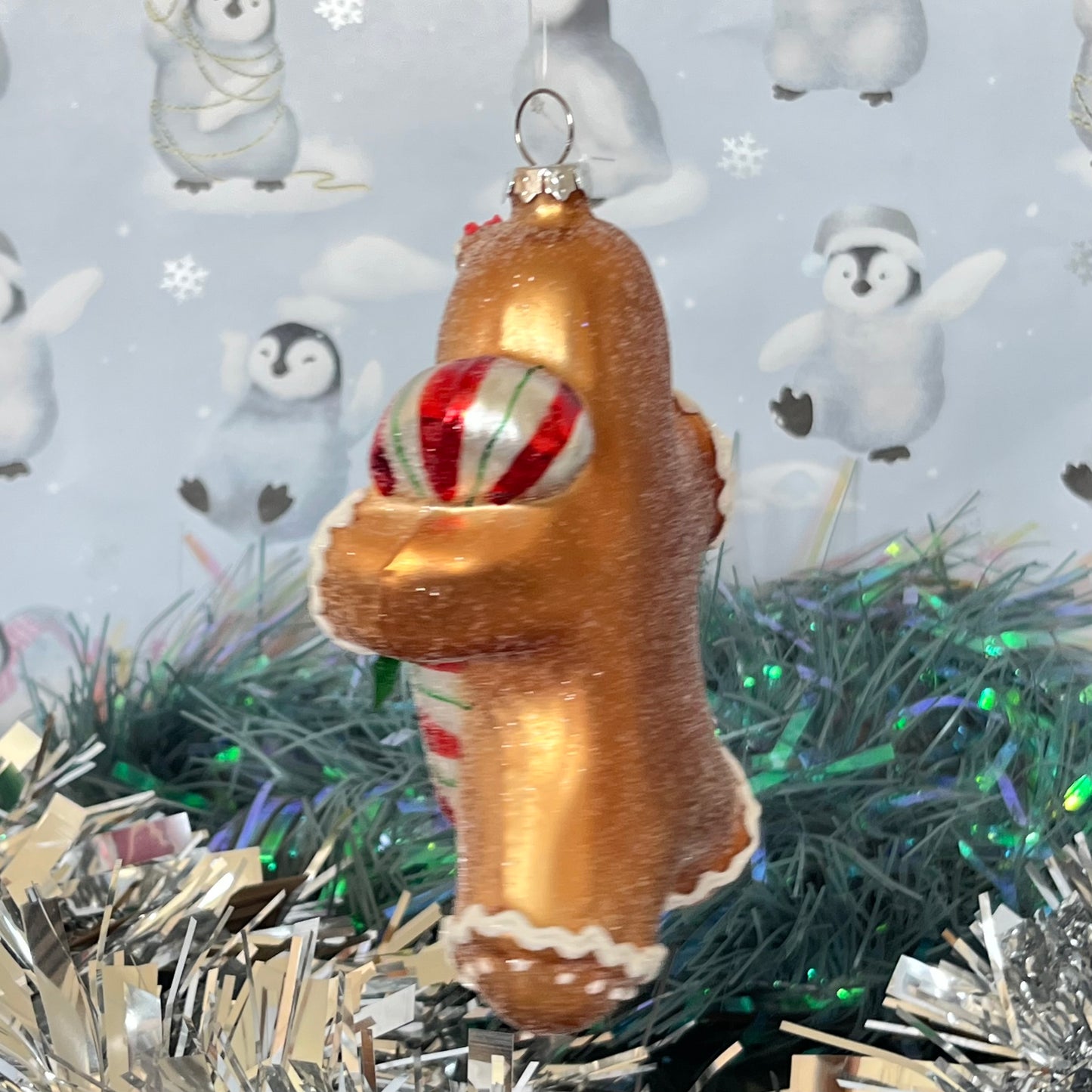 Gold-finish Boltze Lebkuchenmann glass gingerbread Glass ornament
