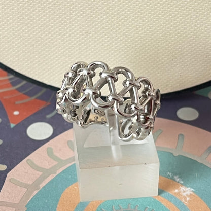 Links of London Sterling Silver  Lattice Ring Size P