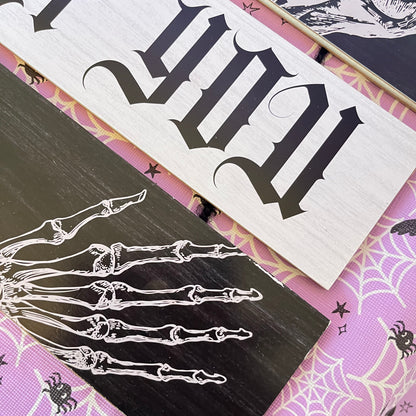 Enter If You Dare" triple-slat hanging sign Great for your door