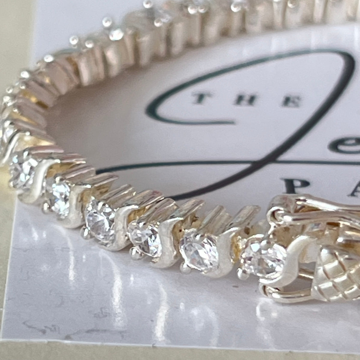 Sterling Silver Tennis Bracelet with Clear Crystal Cubic Zirconia Stones
