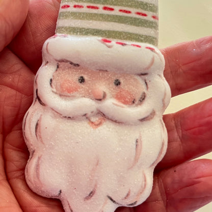 Festive Santa Claus face hanging Christmas tree ornament