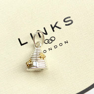 Links of London Bee Hive Charm with Gold Bees and inscribed Bee Happy