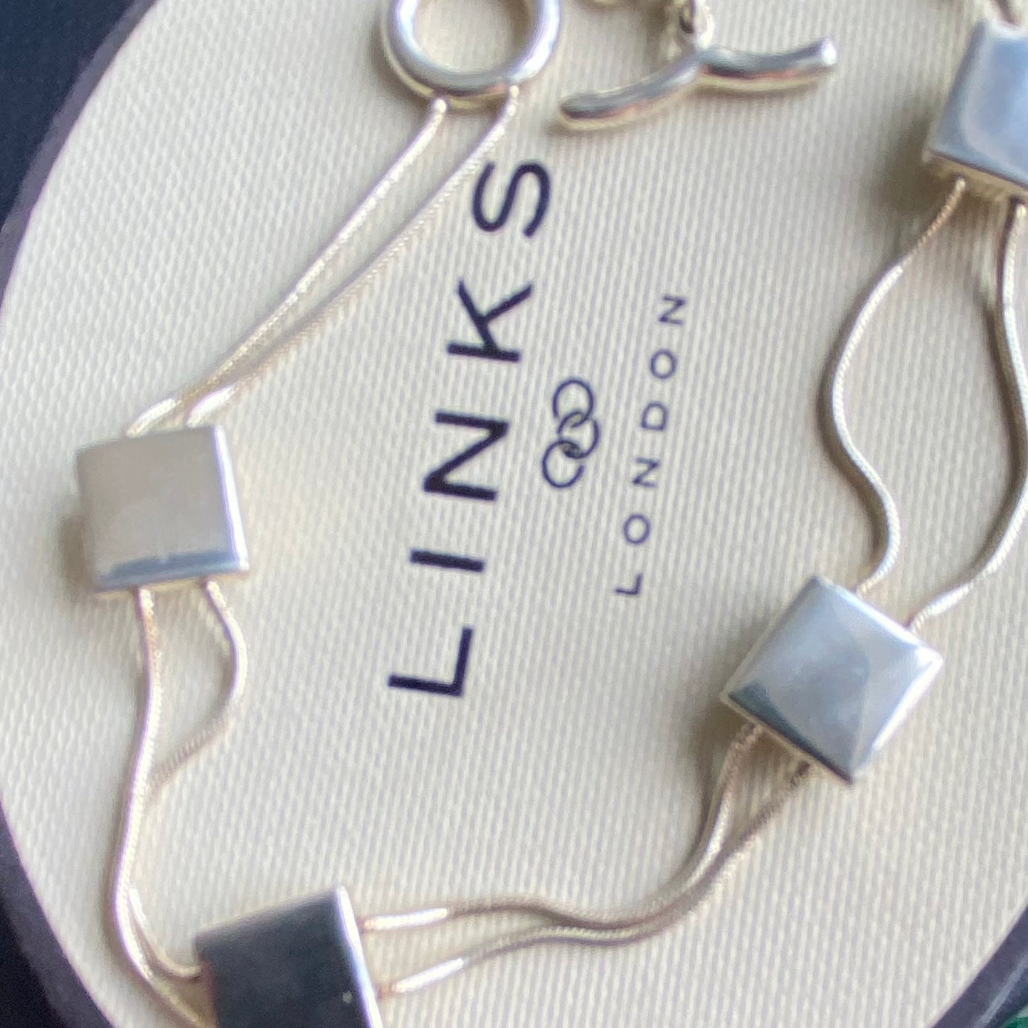 Authentic Sterling Silver Links of London four square bracelet ideal for that extra sparkle.
