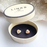 Links of London Sterling Silver and 18ct Rose Gold Vermeil  Masquerade Heart Stud Earrings