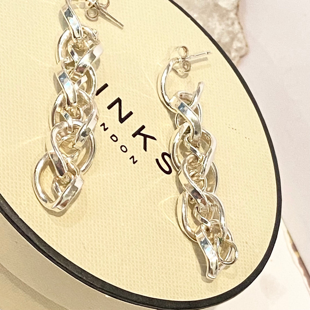 Links of London Infinity Sterling Silver Rare Chain Dropper Earrings