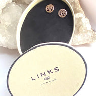 Links of London Rose Gold 18Kt Vermeil Timeless Stud  Sterling Silver Earrings