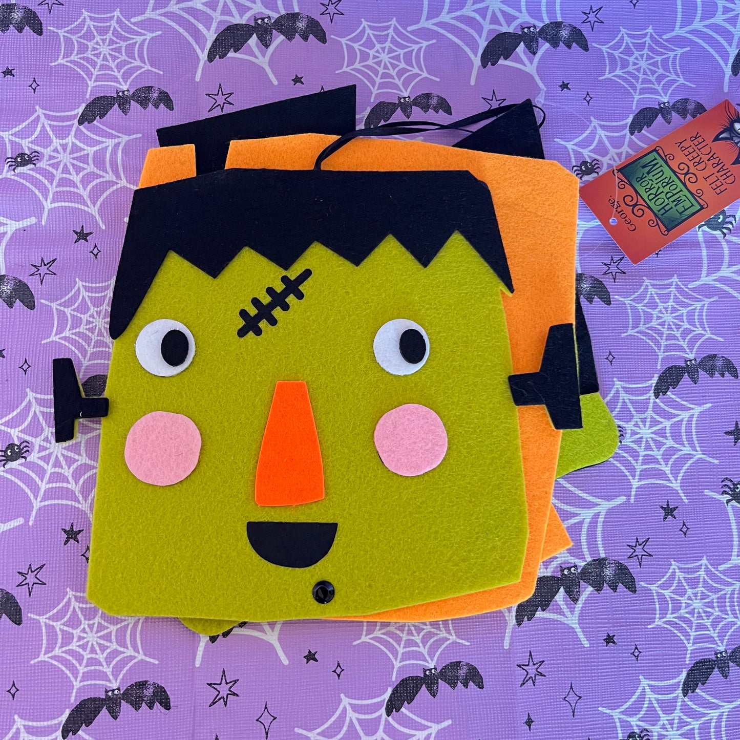 Felt Creepy Frankenstein's monster, created from cut-out felt Hanging Decoration
