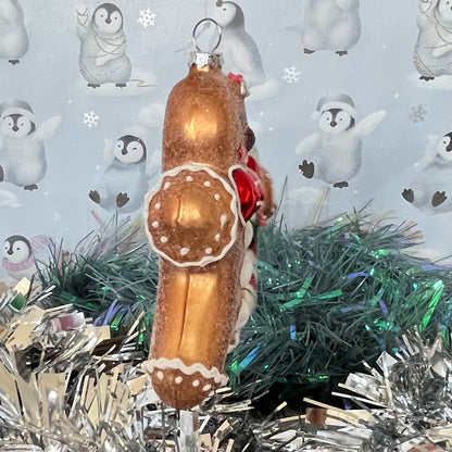 Gold-finish Boltze Lebkuchenmann glass gingerbread Glass ornament