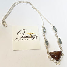 Load image into Gallery viewer, Coral and Blue Crystal Gemstone Necklace
