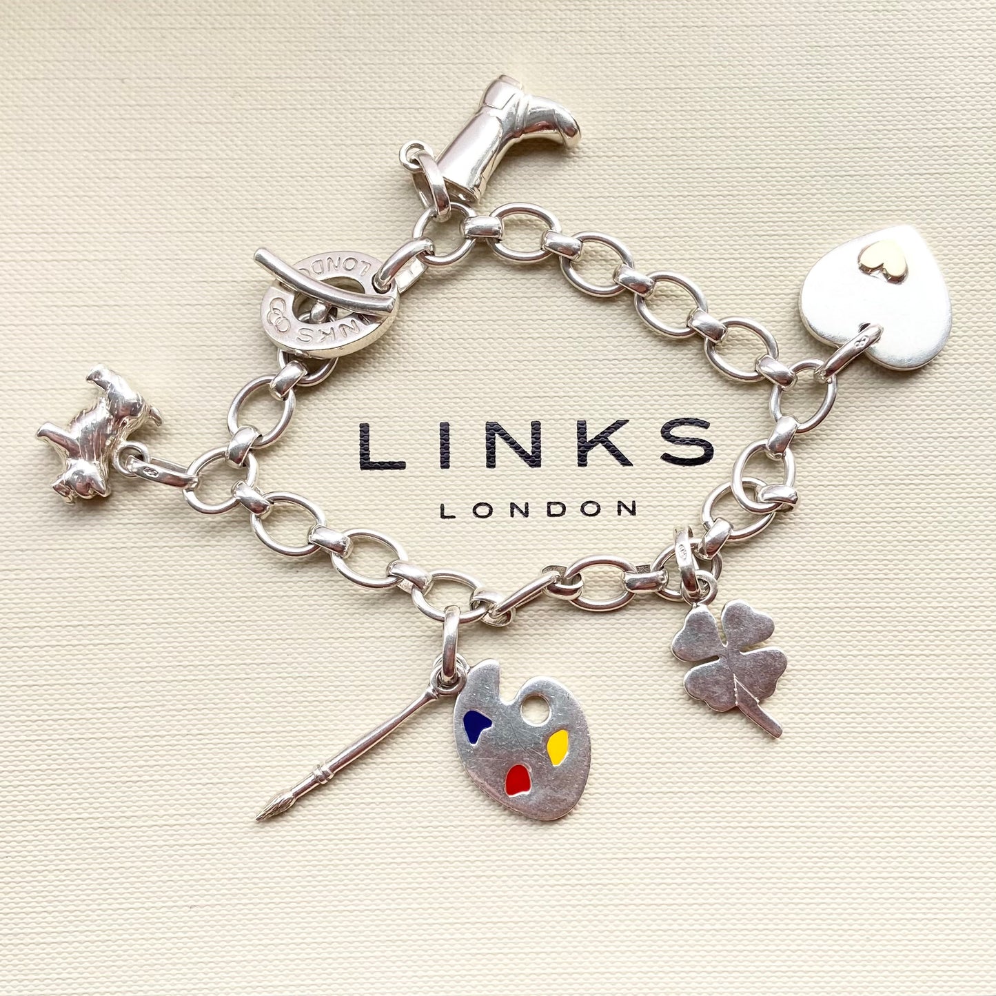 Links of London  Very rare Sterling Silver Bracelet including the charms preloved