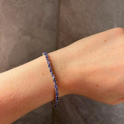 New! Natural Tanzanite Tennis Bracelet crafted from 925 Sterling Silver