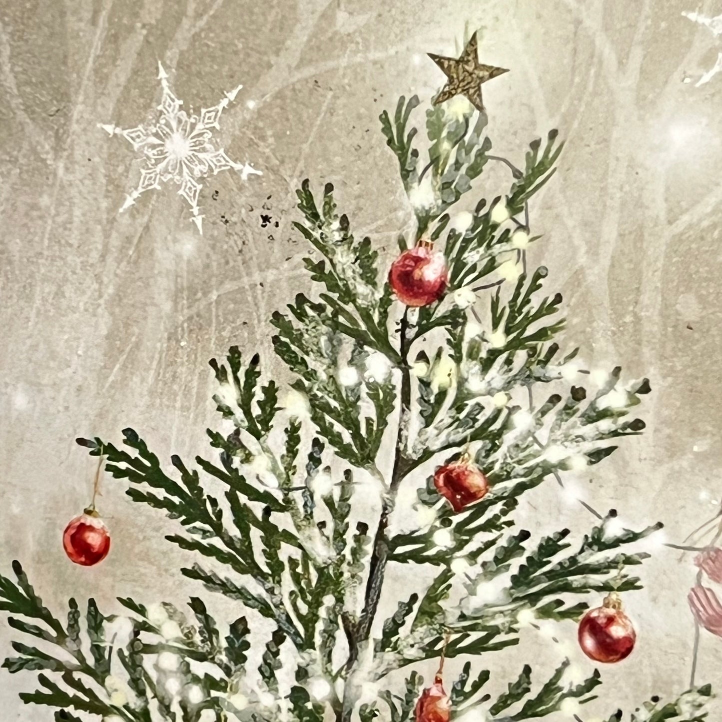 Christmas Tree Decoration featuring an illustration called "Merry Christmas"