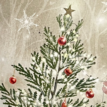 Christmas Tree Decoration featuring an illustration called "Merry Christmas"
