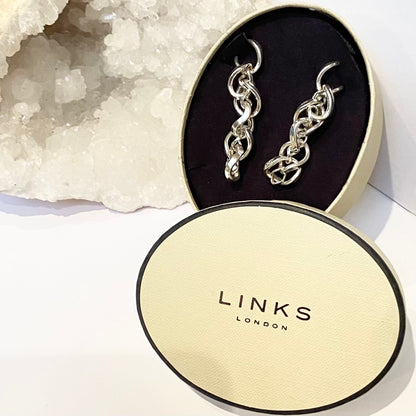 Links of London Infinity Sterling Silver Rare Chain Dropper Earrings