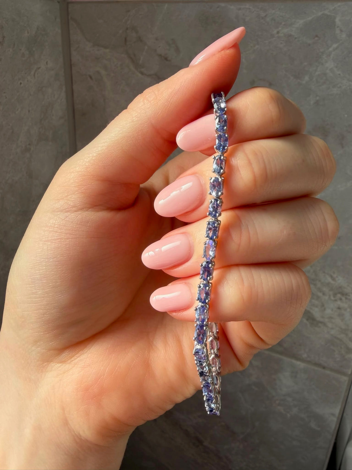 New! Natural Tanzanite Tennis Bracelet crafted from 925 Sterling Silver