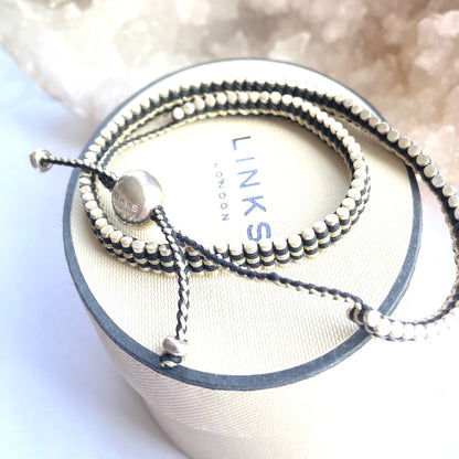 Links of London Double Wrap Friendship  Silver Bracelet