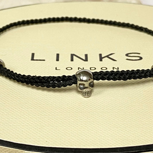 Links of London Mini Black Oxidised Skull Cord Bracelet
