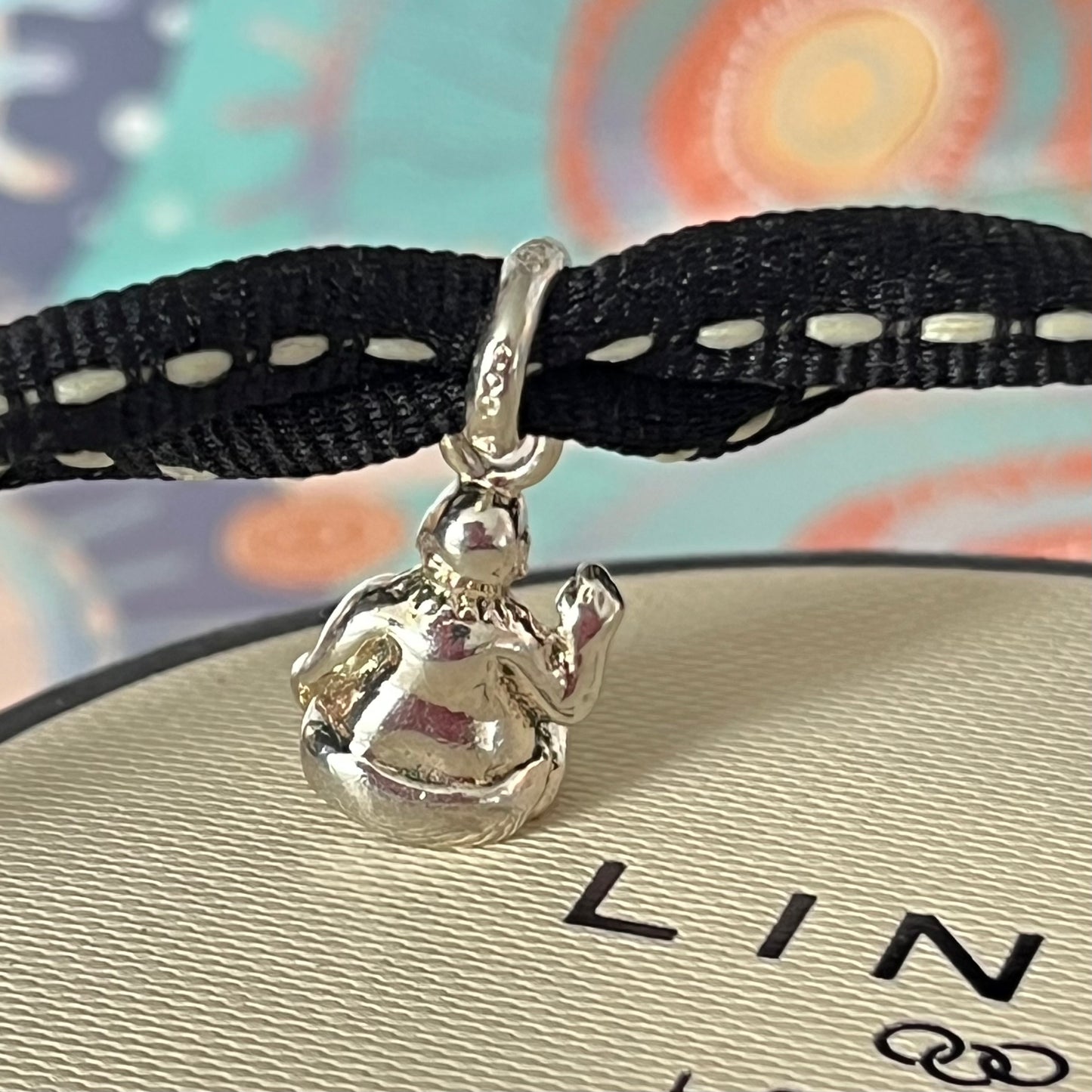 Links of London Sterling Silver Mini Laughing Buddha Charm. Fantastic preloved condition