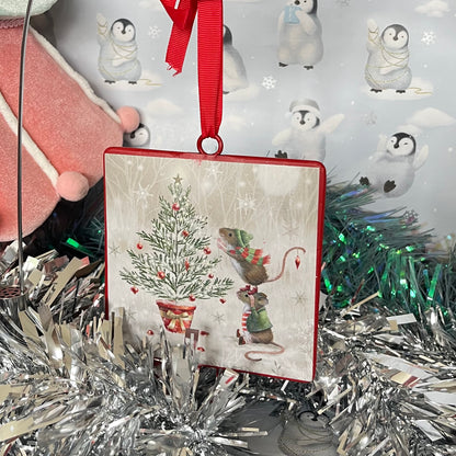 Christmas Tree Decoration featuring an illustration called "Merry Christmas"