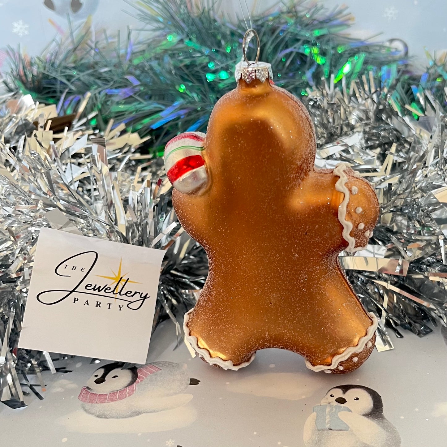 Gold-finish Boltze Lebkuchenmann glass gingerbread Glass ornament