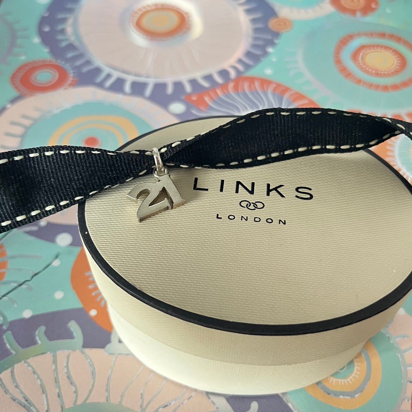 Links of London Sterling Silver Preloved  21st  Birthday Charm with a lovely 21st Glass