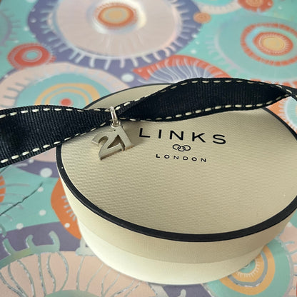 Links of London Sterling Silver Preloved  21st  Birthday Charm with a lovely 21st Glass